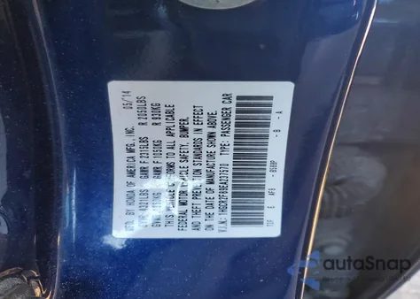 2014 Honda Accord Exl z USA, uszkodzony, nr VIN 1HGCR2F89EA237570